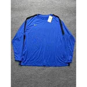 Nike NWT Long Sleeve Dri Fit Shirt Men's Size 2xl Blue And Black